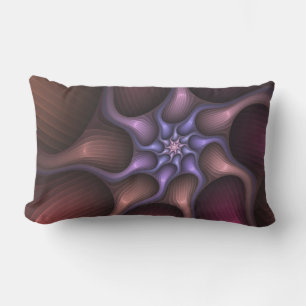 Magical Shiny Abstract Striped Colourful Fractal Lumbar Pillow