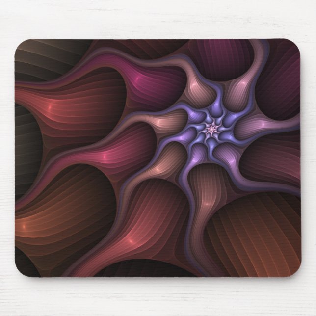 Magical Shiny Abstract Striped Colourful Fractal Mouse Pad (Front)