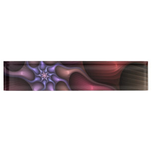Magical Shiny Abstract Striped Colourful Fractal Nameplate
