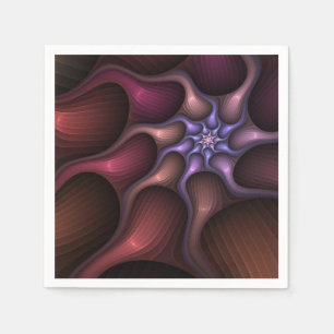 Magical Shiny Abstract Striped Colourful Fractal Napkin