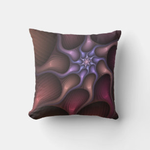 Magical Shiny Abstract Striped Colourful Fractal Outdoor Pillow