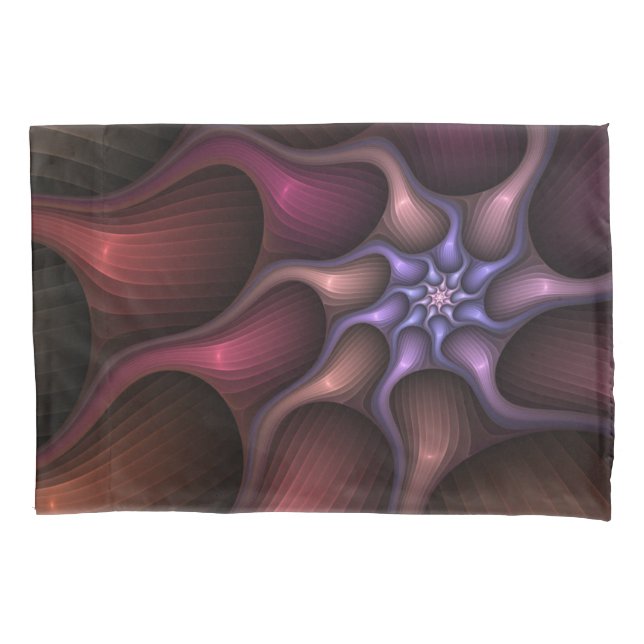 Magical Shiny Abstract Striped Colourful Fractal Pillowcase (Front)