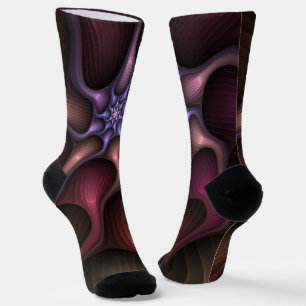 Magical Shiny Abstract Striped Colourful Fractal Socks