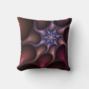 Magical Shiny Abstract Striped Colourful Fractal Throw Pillow