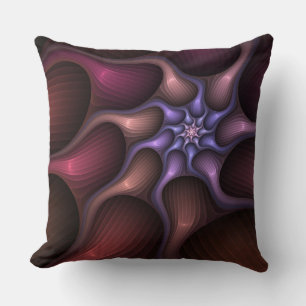Magical Shiny Abstract Striped Colourful Fractal Throw Pillow
