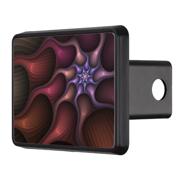 Magical Shiny Abstract Striped Colourful Fractal Trailer Hitch Cover (Left)
