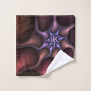 Magical Shiny Abstract Striped Colourful Fractal Wash Cloth