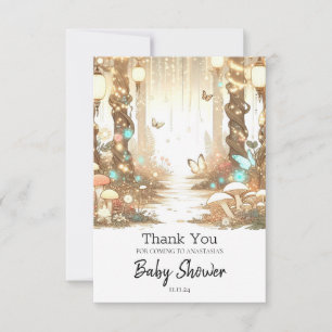 Magical Simple Enchanted Forest Baby Shower Thank You Card