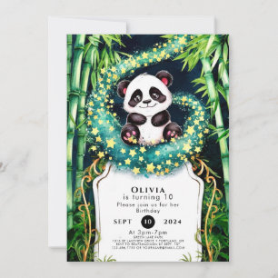 Magical Simple Kids' Panda Birthday Invitation