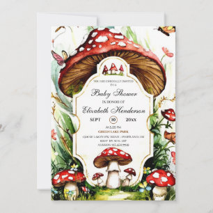 Magical Simple Mushroom Baby Shower Invitation