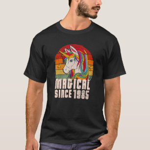 Magical Since 1985 Vintage Unicorn Birthday T-Shirt
