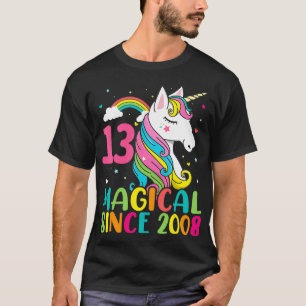 Magical Since 2008 13th Birthday Unicorn Girl 13 Y T-Shirt