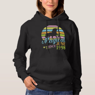 Magical Since June 1998 Happy Birthday Unicorn 24 Hoodie