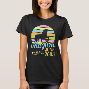 Magical Since June 2003 Happy Birthday Unicorn 19  T-Shirt