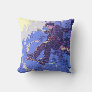 Magical Skateboard Ride - Skateboarder Throw Pillow