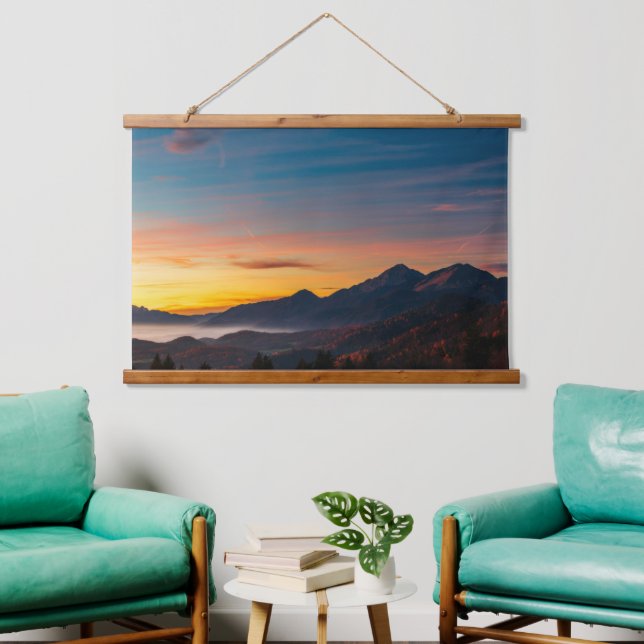 Magical sky above mountain Storžič Hanging Tapestry (Living Room)
