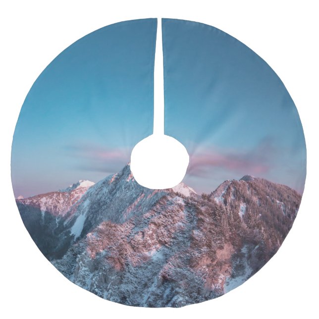 Magical sky above mountain Storžič, Slovenia Brushed Polyester Tree Skirt (Front)