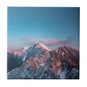 Magical sky above mountain Storžič, Slovenia Tile