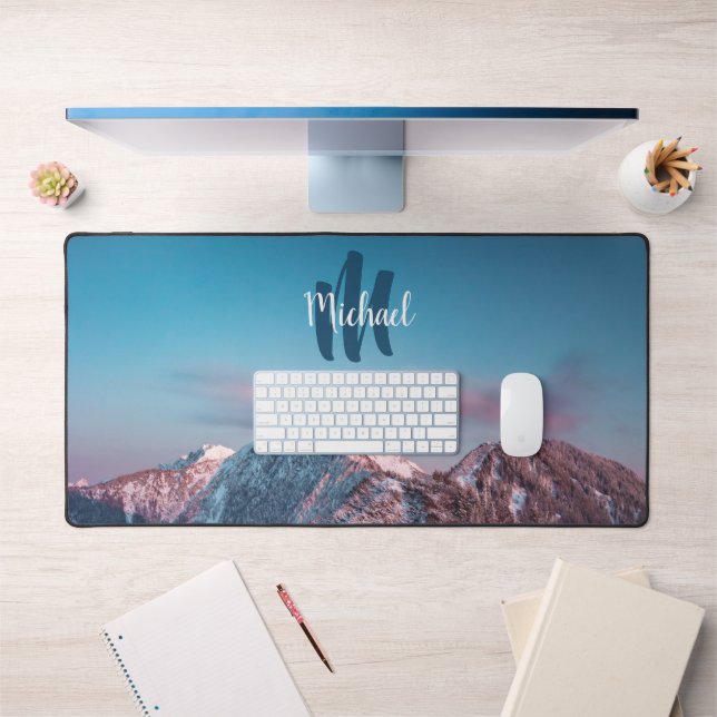 Magical sky monogram mountain Storžič Slovenia Desk Mat (Office 1)