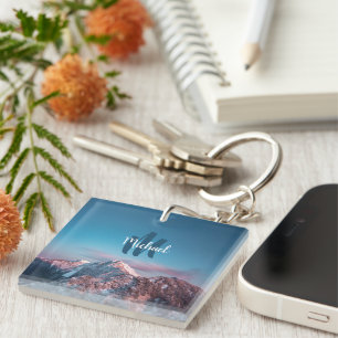 Magical sky monogram mountain Storžič Slovenia Keychain