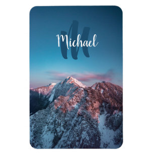 Magical sky monogram mountain Storžič Slovenia Magnet