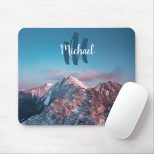 Magical sky monogram mountain Storžič Slovenia Mouse Pad