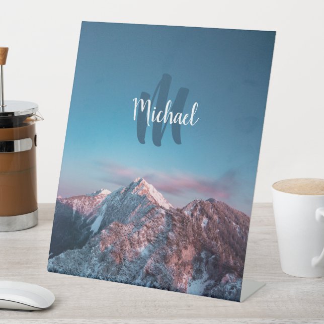 Magical sky monogram mountain Storžič Slovenia Pedestal Sign (In SItu)