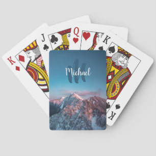Magical sky monogram mountain Storžič Slovenia Playing Cards