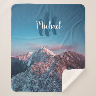 Magical sky monogram mountain Storžič Slovenia Sherpa Blanket