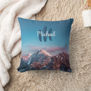Magical sky monogram mountain Storžič Slovenia Throw Pillow