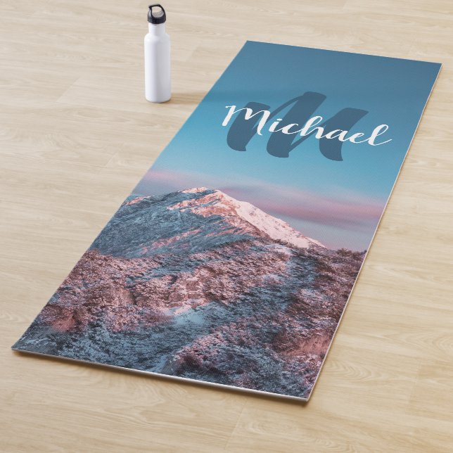 Magical sky monogram mountain Storžič Slovenia Yoga Mat (In Situ)