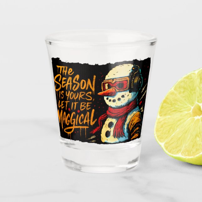 Magical Snow-Bro Shot Glass Funky Christmas Party  (Front)