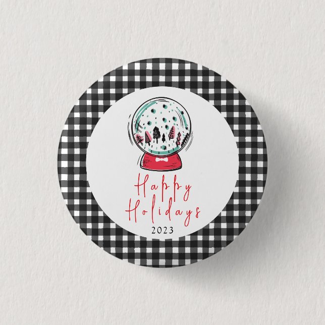 Magical Snow Globe Christmas Party 1 Inch Round Button (Front)