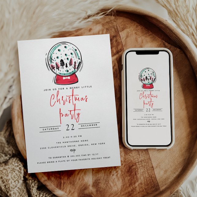Magical Snow Globe Christmas Party Invitation (Creator Uploaded)
