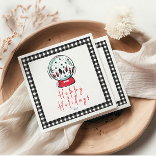 Magical Snow Globe Christmas Party Napkin