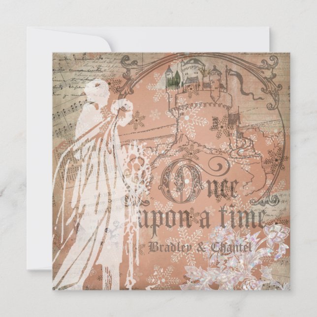 Magical Snowflake Once Upon a Time Invitation (Front)