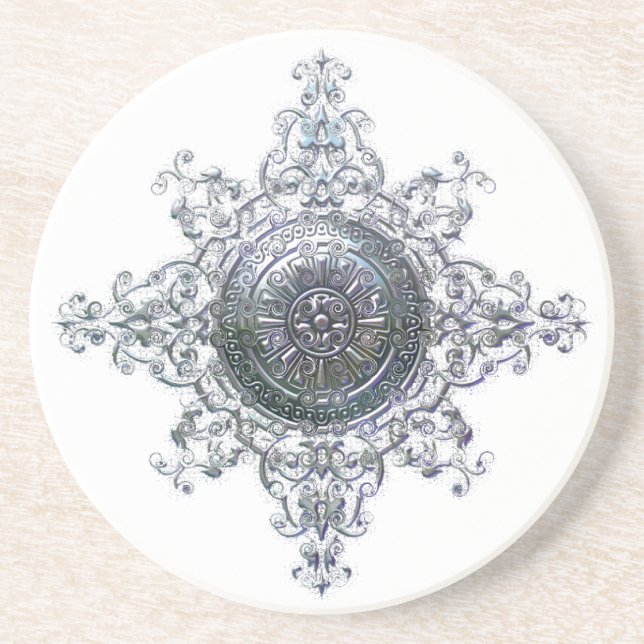Magical Snowflake Sandstone Coaster (Front)