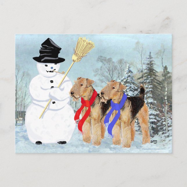 Magical Snowman Holiday Postcard (Front)