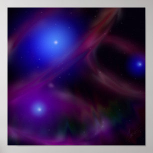 Magical Space Stars Digital Painting  Poster