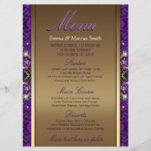 Magical Sparkle Gold+Purple Wedding Big Size Menu