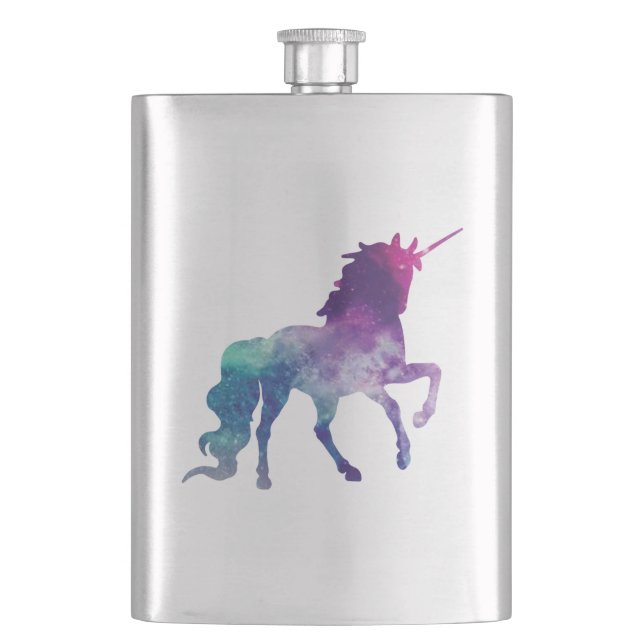 Magical Sparkly Prancing unicorn Hip Flask (Front)