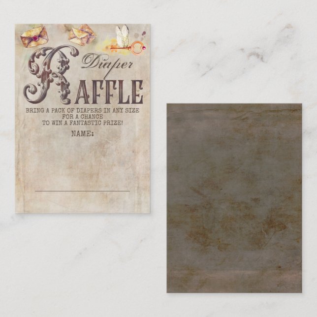 Magical Spells Diaper Raffle Ticket Enclosure Card (Front/Back)