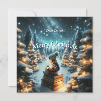 Magical square christmas postcard