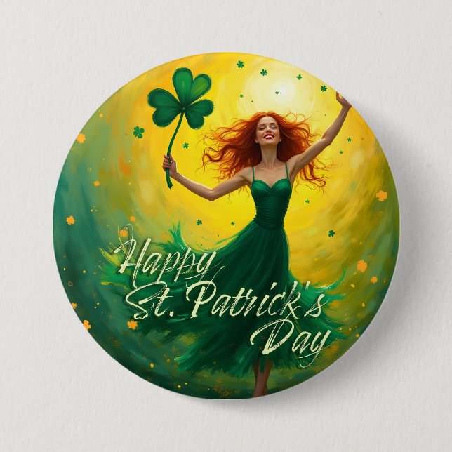 Magical St. Patrick's Day 3 Inch Round Button (Front)