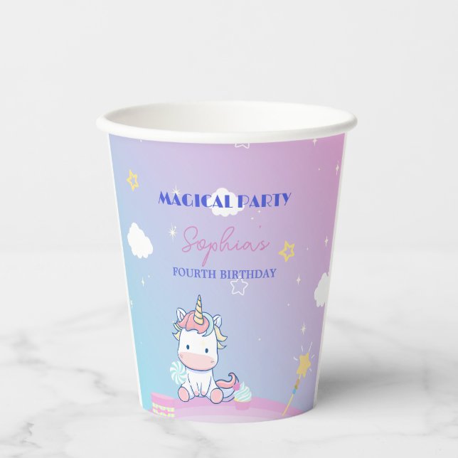 Magical Starlight Unicorn Paper Cup (Front)