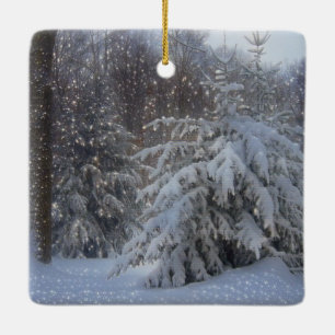 Magical Starry Christmas Ceramic Ornament