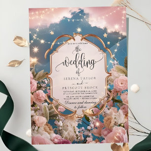 Magical Stars and Sparkles Modern Wedding Invitation