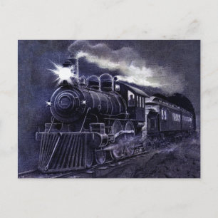 Magical Steam Engine Victorian Train Postcard