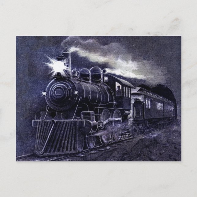 Magical Steam Engine Victorian Train Postcard (Front)
