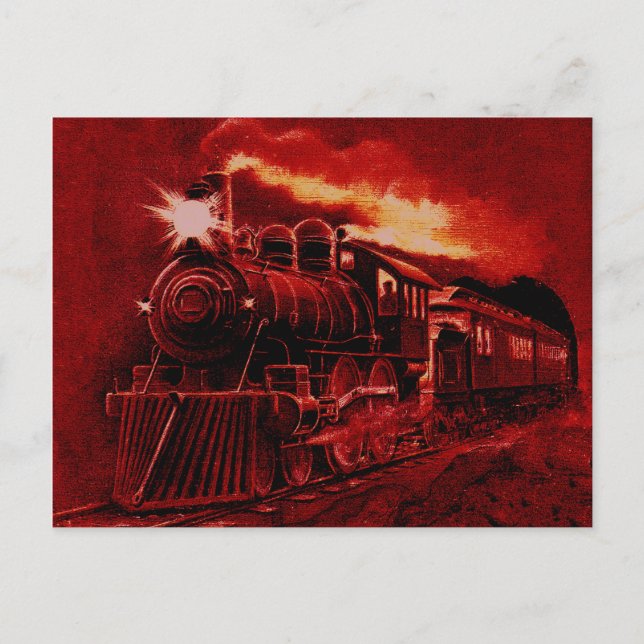 Magical Steam Engine Victorian Train Postcard (Front)
